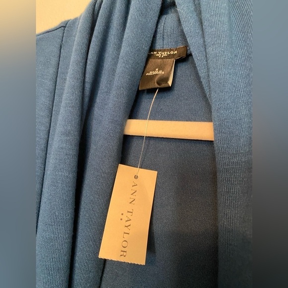 Ann Taylor Open Front Blue Cardigan Relaxed Fit Knit New - Picture 10 of 10